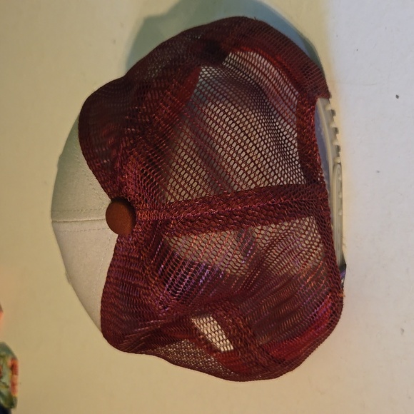 Patagonia men's tan and maroon baseball cap with mesh back and Buffalo front - Picture 3 of 5